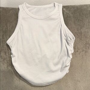 White Ribbed Tank Top